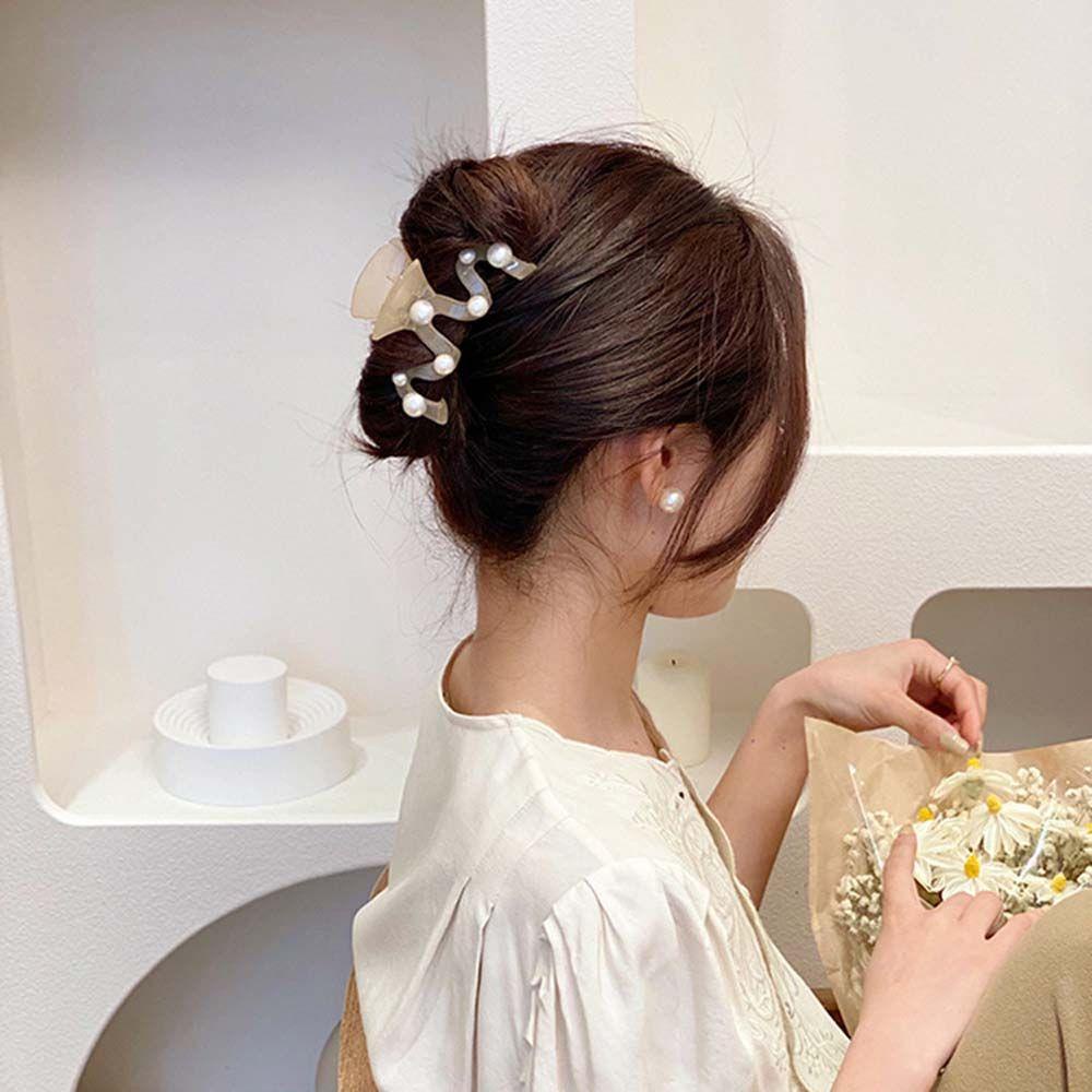 Kẹp Tóc Hình Cá Mập Bằng Acrylic Màu Sắc Đơn Giản Phong Cách Vintage