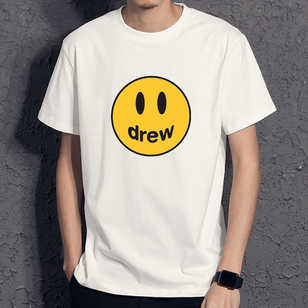 Áo thun Unisex ngắn tay không cổ in hình DREW mặt cười thời trang cá tính | BigBuy360 - bigbuy360.vn