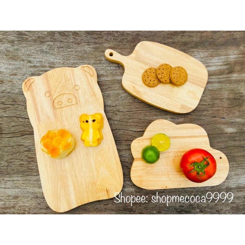 Thớt gỗ trang trí, chế biến đồ ăn dặm cho bé