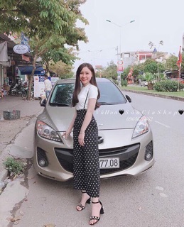 Set yếm chấm bi