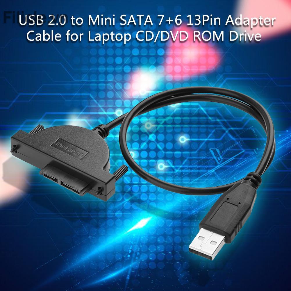 Cáp Chuyển Đổi Usb 2.0 Sang Mini Sata 7 + 6 13pin Cho Ổ Đĩa Laptop Cd / Dvd Rom