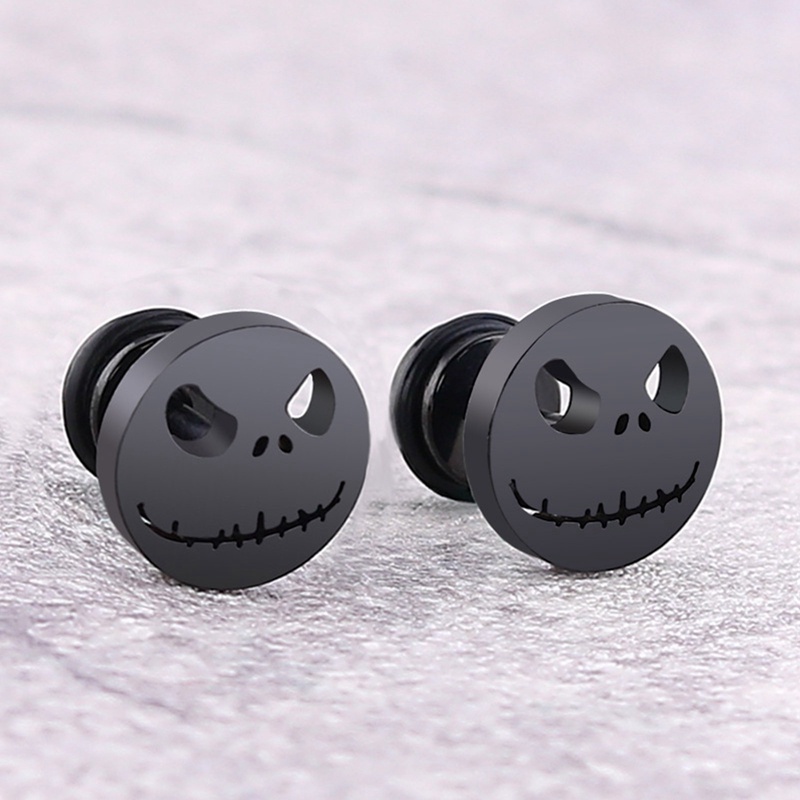 Bông Tai Bằng Thép Titan Hình Đầu Bí Ngô Phong Cách Halloween Thời Trang