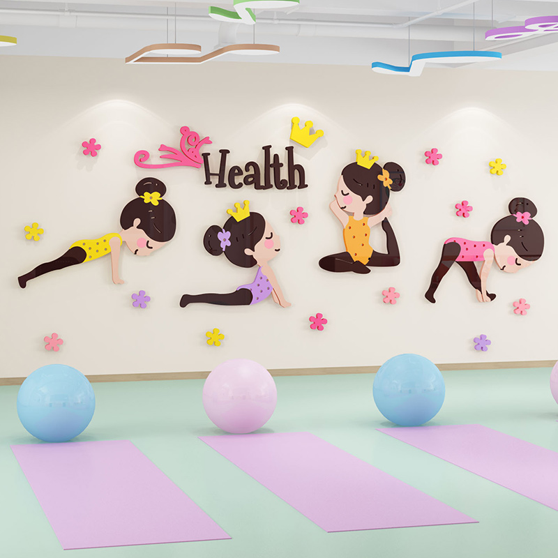 Tranh dán tường mica 3d decor khổ lớn dán nổi - trang trí phòng tập thể dục, yoga, phòng học Nhiều Size - EPeBen