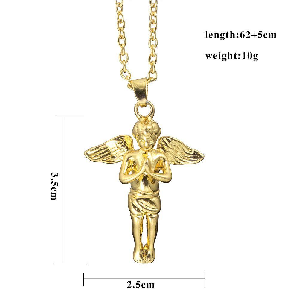 QQMALL Vòng cổ Hip Hop Hình Đôi Cánh Thiên Thần