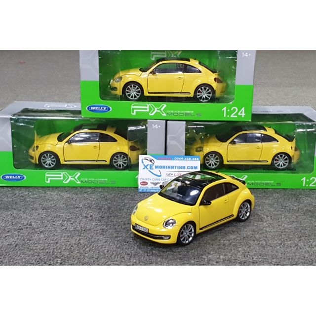 Xe mô hìnhVolkswagen Beetle 2013&lt;br&gt;Tỉ lệ : 1:24 Hãng sản xuất : Welly ( Vàng )