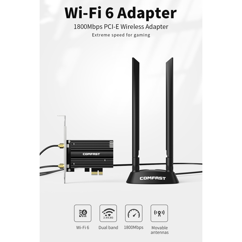 Usb Wifi Không Dây LI CF-AX180 Băng Tần Kép 2.4G / 5.8GHz 6 1800Mb