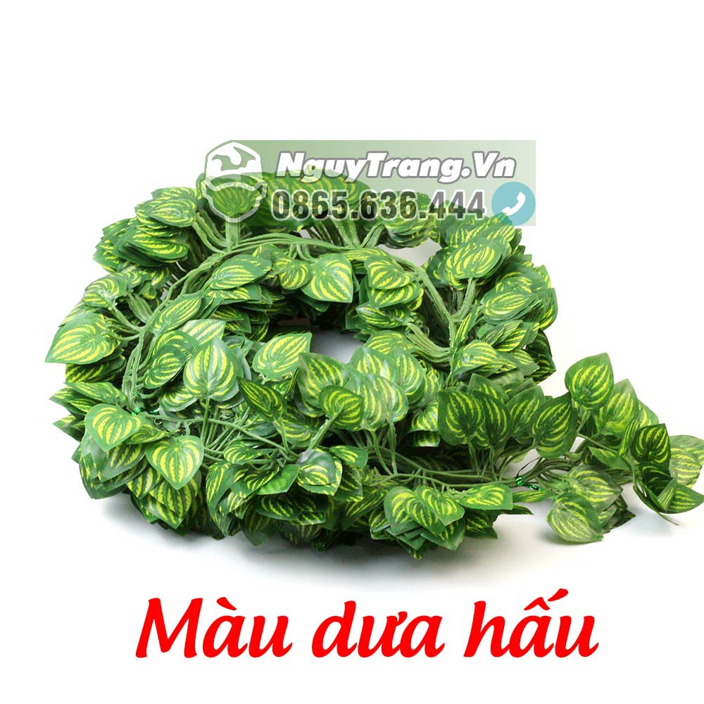Dây leo cây giả, dải cây giả lá nho xanh, dưa hấu dài 2m2 1 dây