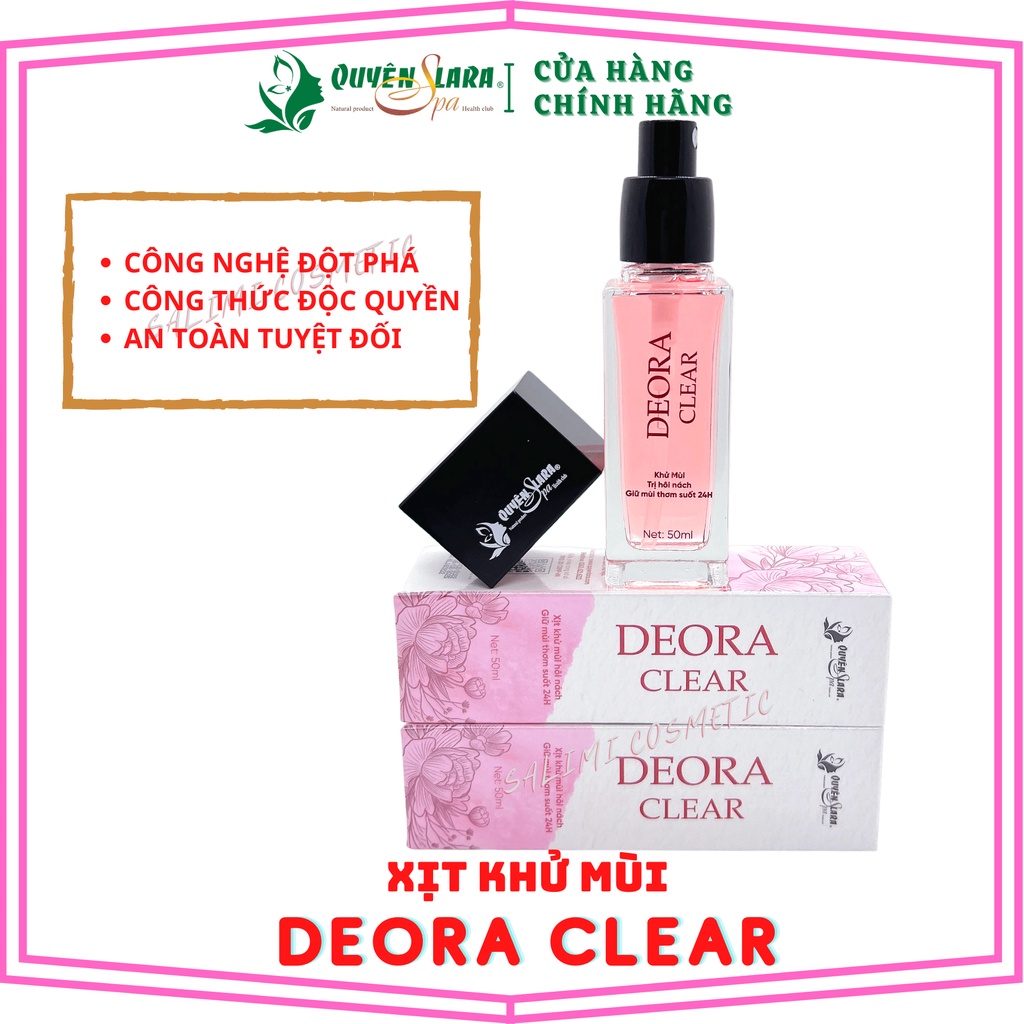 Xịt Khử Mùi Hôi Nách DEORA CLEAR - Khử Mùi Hôi Nách, Hôi Chân, Thâm Nách, Ra Mồ Hôi Nách - 50 ml - HÀNG CHÍNH HÃNG
