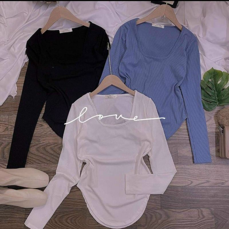 ÁO THUN GÂN TÀ HÌNH CUNG TAY DÀI ÔM vb1