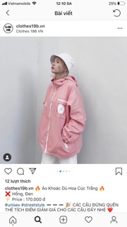 Áo Khoác Dù Nón Rời Jacket Bông Cúc 🍂