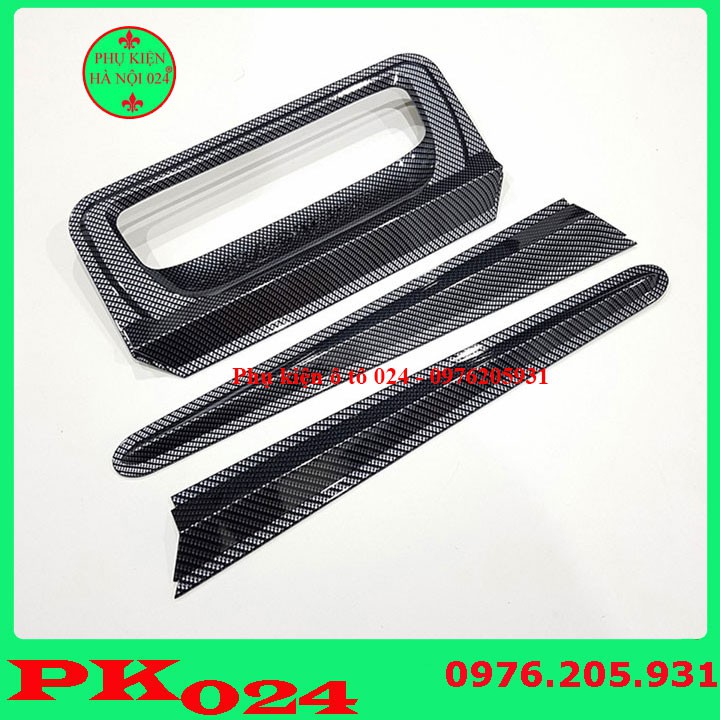 [Ranger 2016-2020] Ốp Tay Mở Cốp Ô Tô Ranger 2016-2020 Vân Cacbon 5 Chi Tiết Không Chìa Khóa
