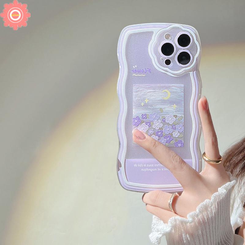 Ốp Điện Thoại Họa Tiết Hoa Tím Cho iPhone 6 6s 7 8 Plus 11 12 13 Pro MAX XR SE 2020 X XS MAX