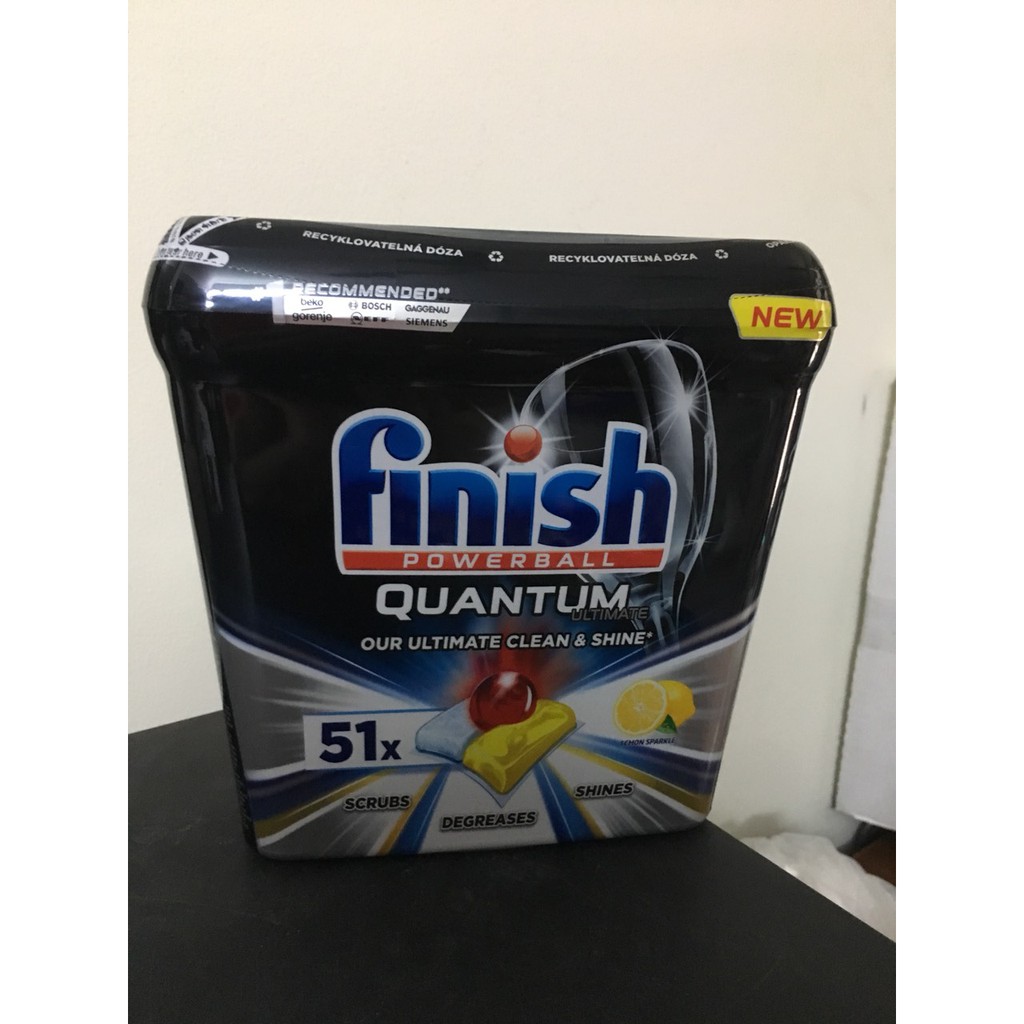 Viên Rửa Bát Finish Quantum Ultimate 51 viên Tích Hợp 14 TRONG 1 (Viên rửa chén cao cấp )