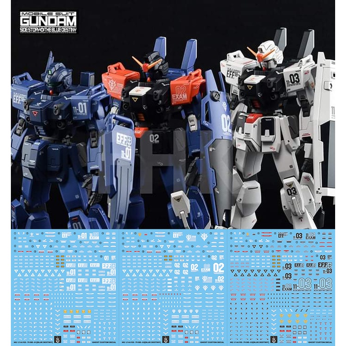 Decal nước dán mô hình MG HG RX-79BD RX79 Blue Destiny 1 2 3 các loại Water sticker