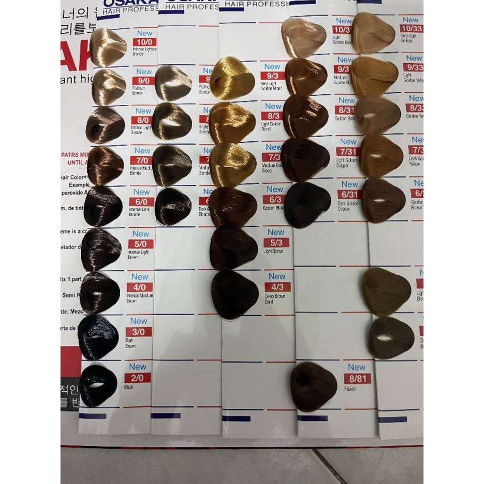 Bảng màu nhuộm tóc Osaka
