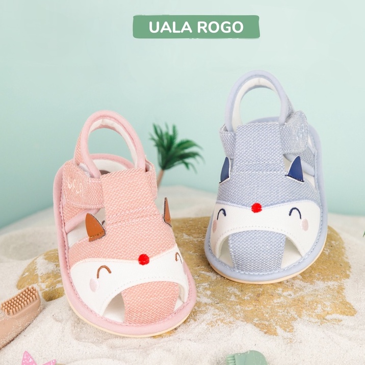 Dép tập đi đế cao su Ualarogo quai dán chống trượt êm chân an toàn hình động vật 5531