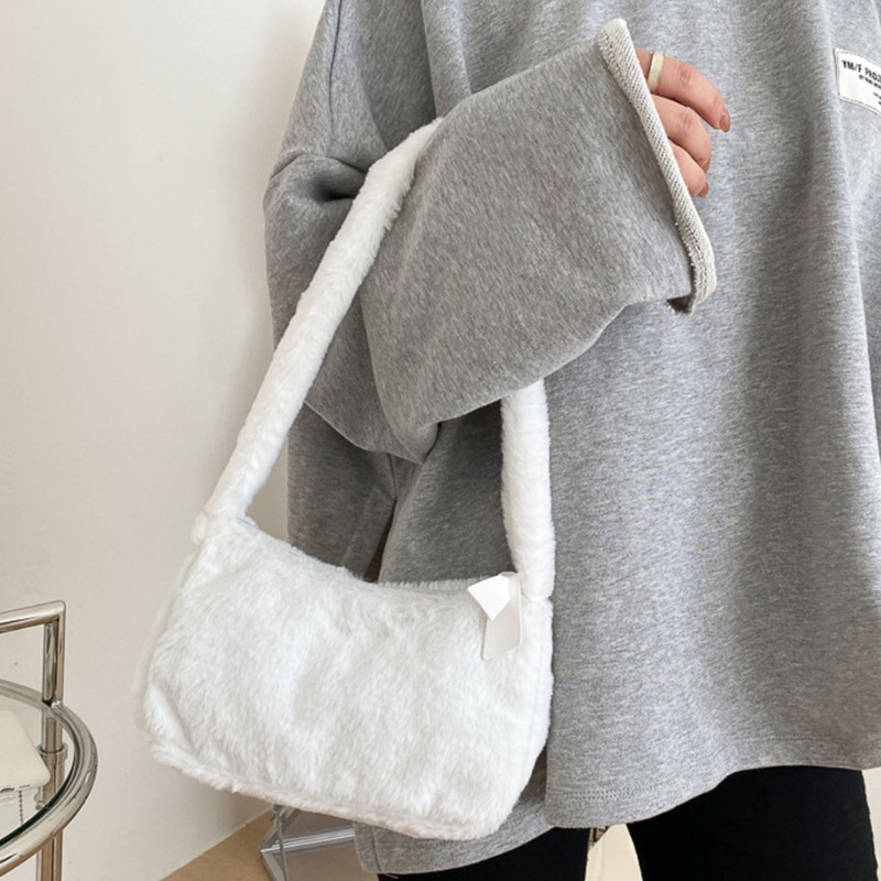 Túi Xách Lông Nhung Mềm Màu Trơn Thời Trang Cho Nữ
