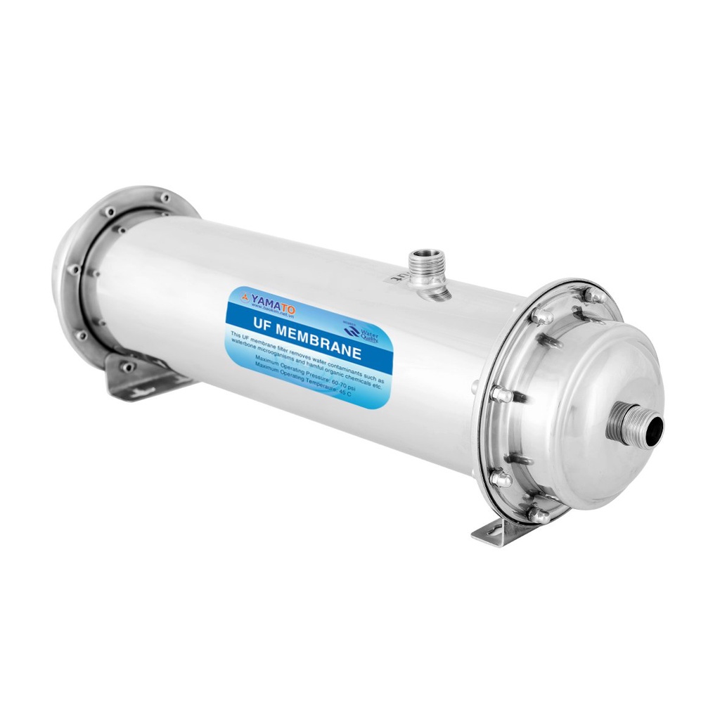 Bộ máy lọc nước sinh hoạt Yamato 1000L vỏ Inox không dùng điện, lõi Lọc cặn siêu nhỏ, chức năng xả cặn định kì