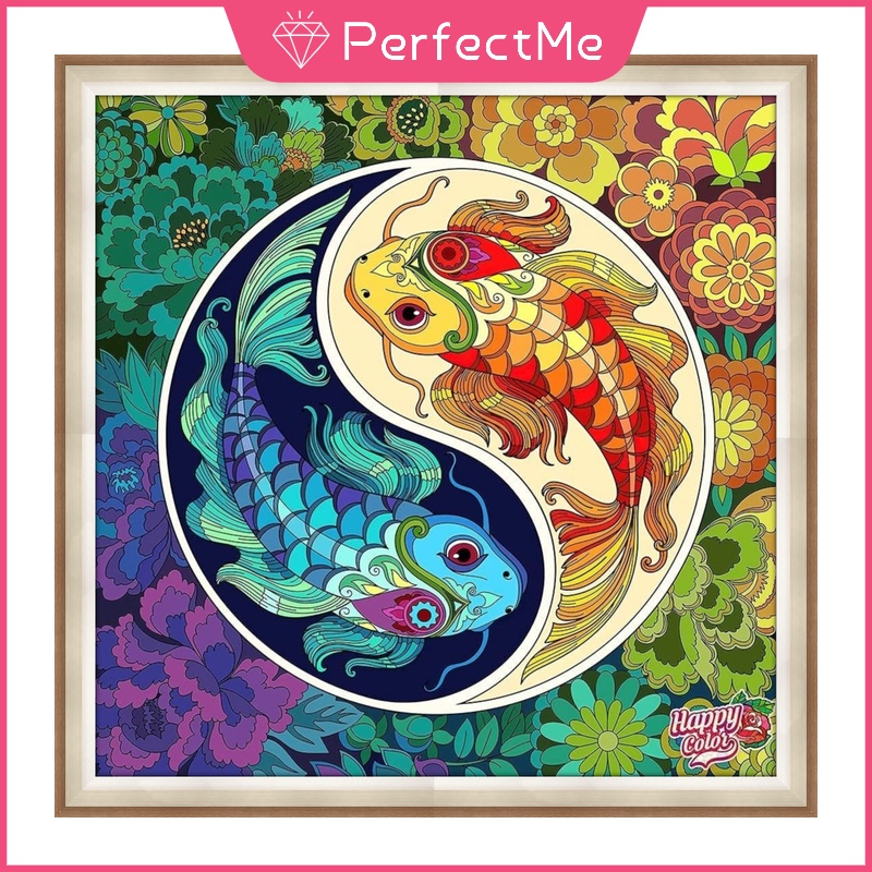 Bộ Tranh Đính Đá 5d Tự Làm 40x40cm Hình Cá Dễ Thương