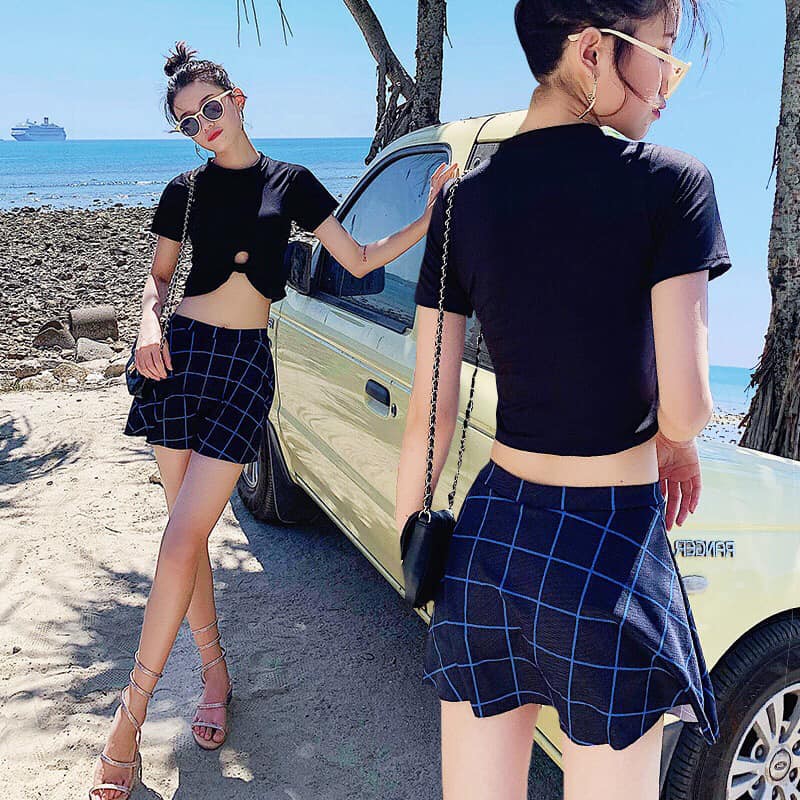 BỘ BƠI 2 CHI TIẾT VÁY KE SIÊU ĐẸP MÃ 9998