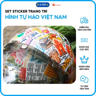 [THEO SET] STICKER TRANG TRÍ HÌNH TỰ HÀO VIỆT NAM- CHỐNG TRẦY, CHỐNG NƯỚC - GIAO NGẪU NHIÊN- DANDA STORE