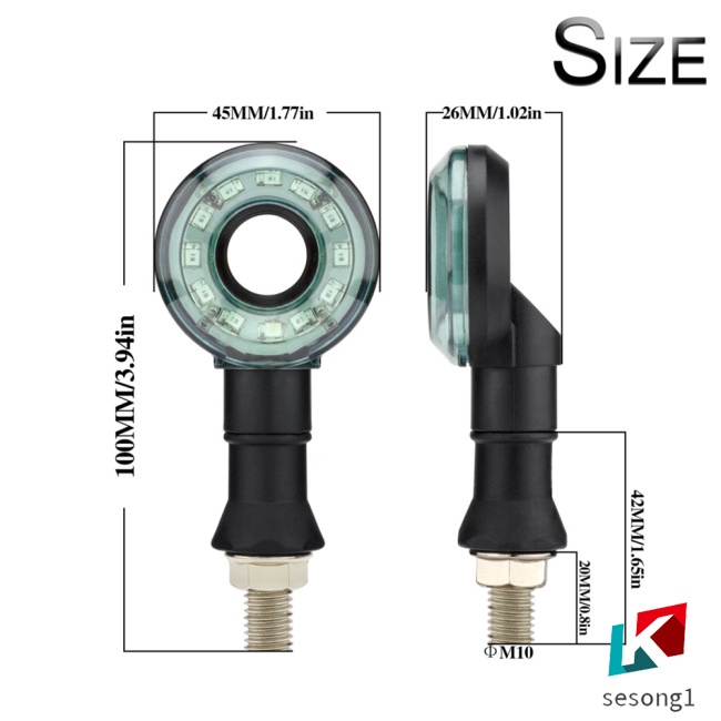 1 Cặp Đèn Led Tín Hiệu Xi Nhan Hình Tròn Rỗng Thông Dụng Cho Xe Máy