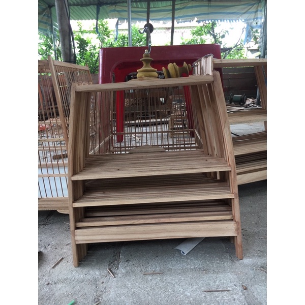 Khung lồng chim chào mào, tự ráp, Gỗ Quê , tặng dầu quét lồng, lồng thái đấu, thái cao, vuông đấu, vuông cao tự lắp ráp