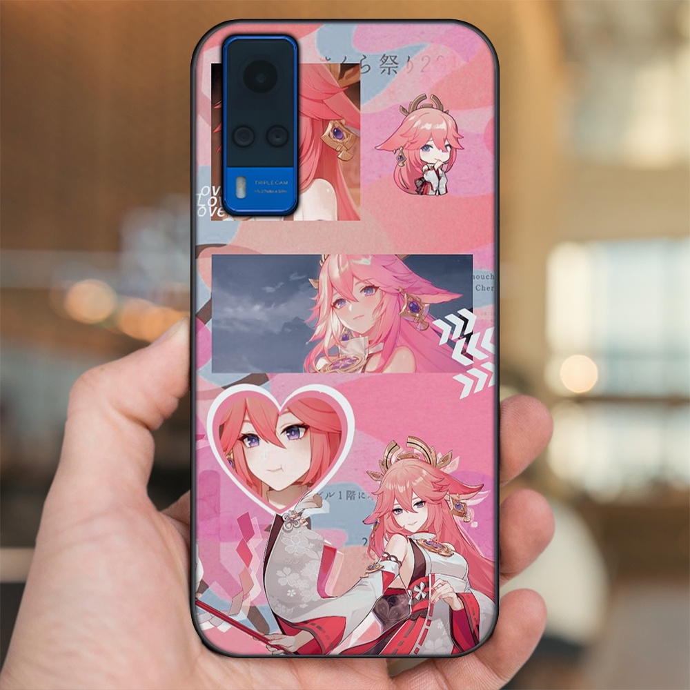 Ốp lưng Vivo Y51 2020, Y53s viền đen in hình Yae Miko Genshin Impact