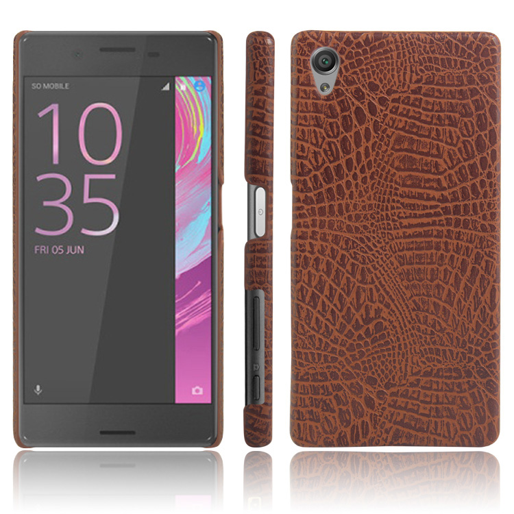 Ốp điện thoại PC cứng da PU giả vân cá sấu cho Sony Xperia X F5121 Dual F5122
