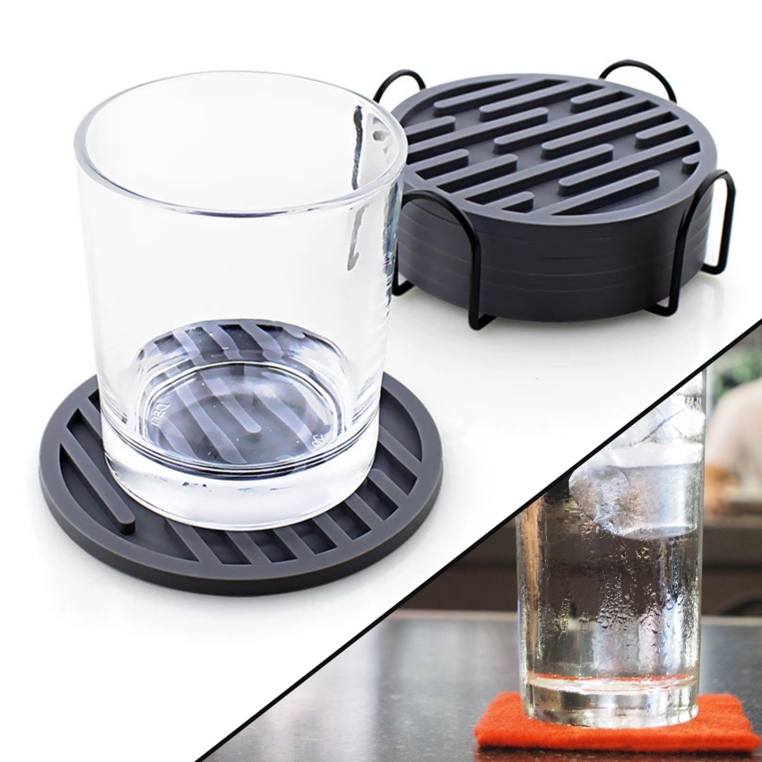 Đế Lót Ly Thủy Tinh Cách Nhiệt Hình Tròn Bằng silicone Dày 10cm