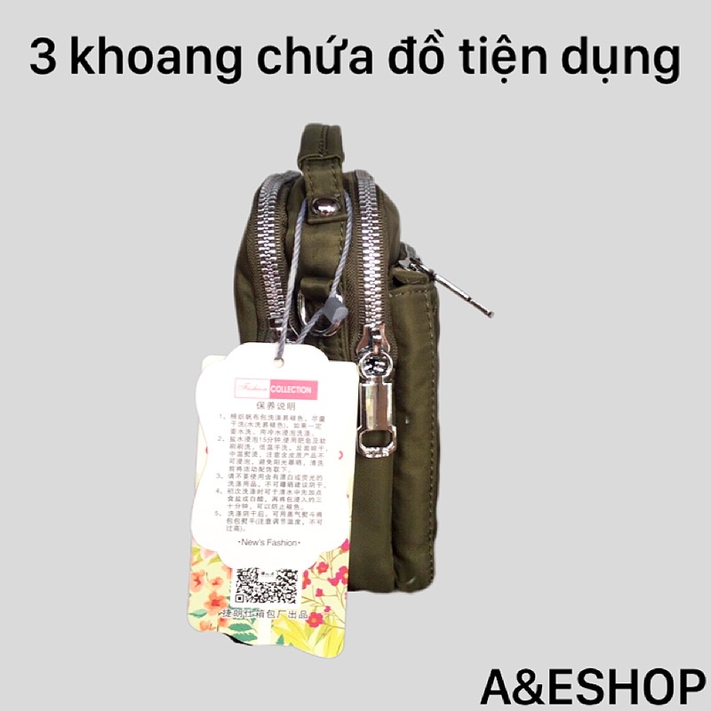Túi Xách Nữ Đeo Chéo Đựng Điện Thoại Túi Vải Dù Cao Cấp Loại Đẹp - A&ESHOP 8508