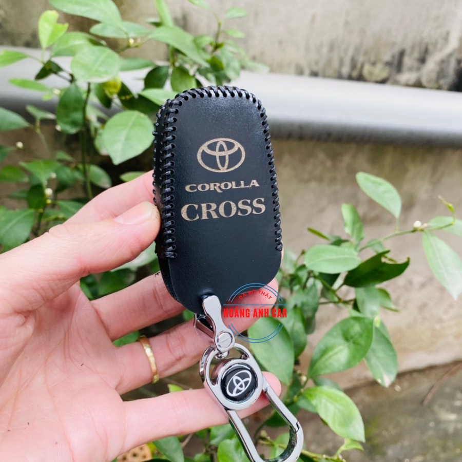 Bao da chìa khoá Toyota Corolla Cross handmade da thật, Corola Cross Khâu tay thủ công