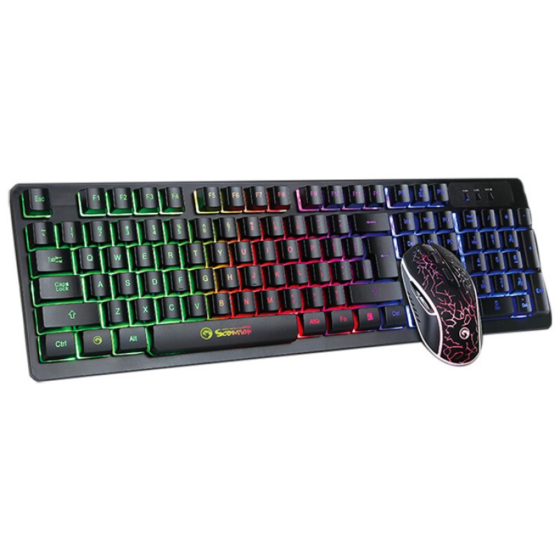 Bộ bàn phím và chuột Marvo KM408 led đa màu - chơi game cực ổn (Đen) - Nhất Tín Computer