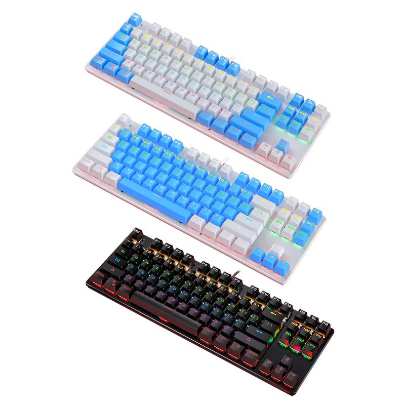 Bàn Phím Cơ Gaming K400- 87 Phím Cơ Học, Chuẩn Cơ 9 Chế Độ LED Thiết Kế Nhựa ABS Cao Cấp Chống Bám Mồ Hôi-Bảo hành 1 năm