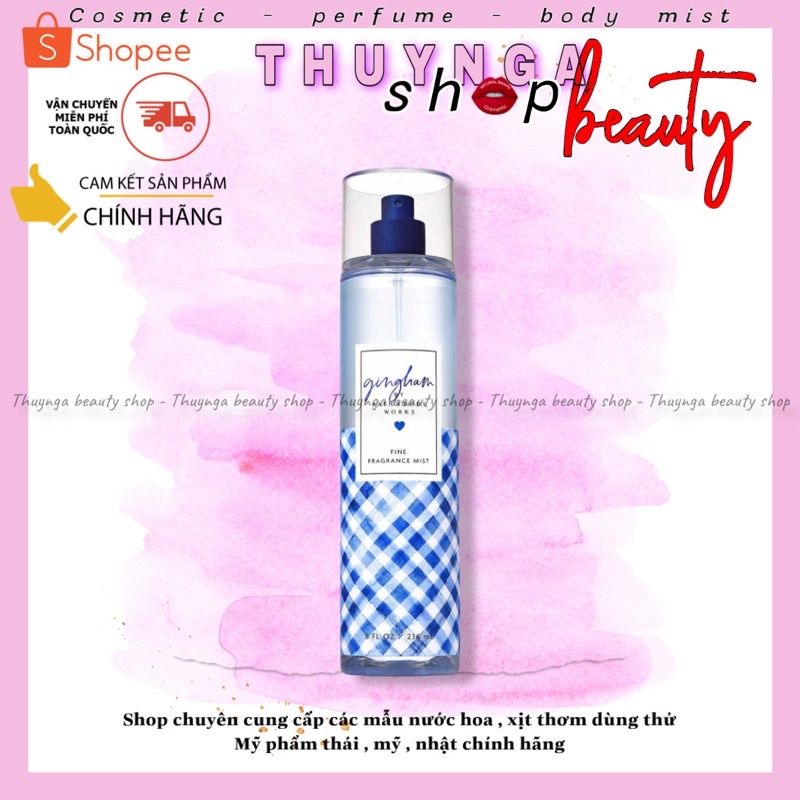 Xịt thơm toàn thân body mist Bath And Body Works Gingham 10ML #тнυynga.вeaυтyѕнop