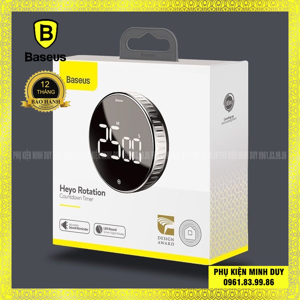 Đồng hồ hẹn giờ đếm ngược Baseus Heyo Rotation LED Countdown Timer