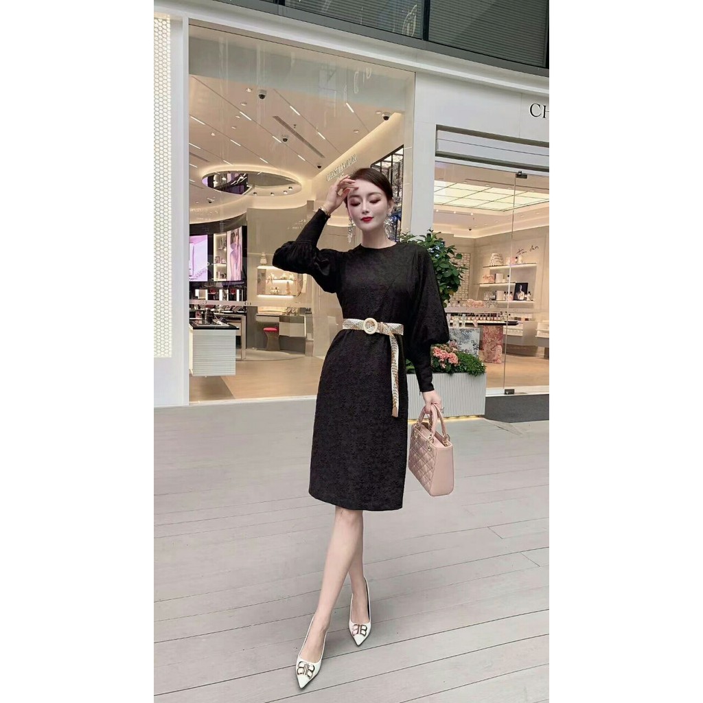 ĐẦM D2184 DIOR VẢI DẬP BÔNG