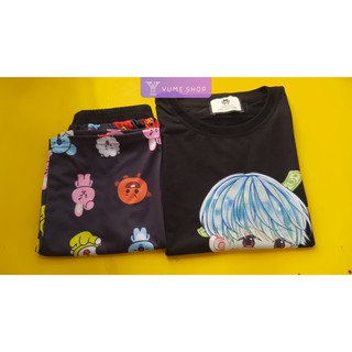 Bộ quần áo thun SUGA BTS phong cách chibi