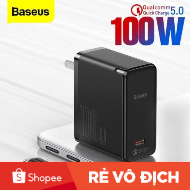 Củ sạc nhanh GaN2 pro Baseus 100W sạc nhanh 4.0 cổng giao diện Type-C dành cho iphone 12 pro max laptop.