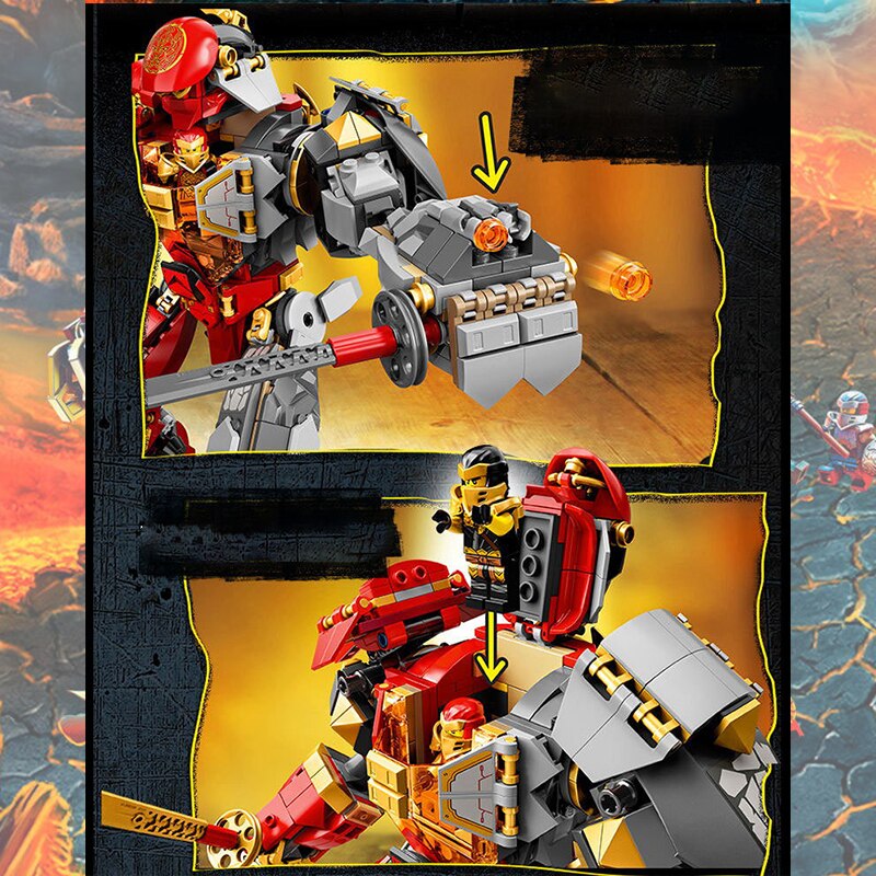 Đồ chơi giáo dục Lắp Ráp mô hình 2020 NEW Ninjago Fire Stone Mech 71720 Children Birthday Christmas Gift 4026