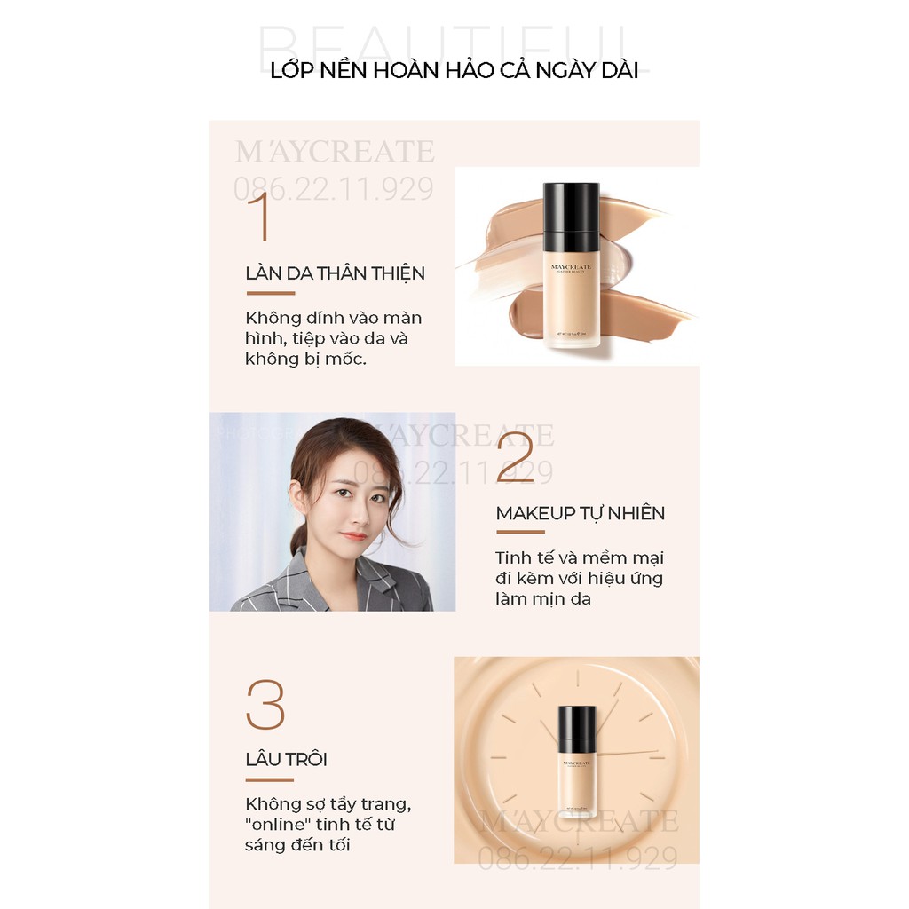 Phấn Nền Dạng Lỏng Che Khuyết Điểm Maycreate Hàng Nội Địa Trung. | BigBuy360 - bigbuy360.vn