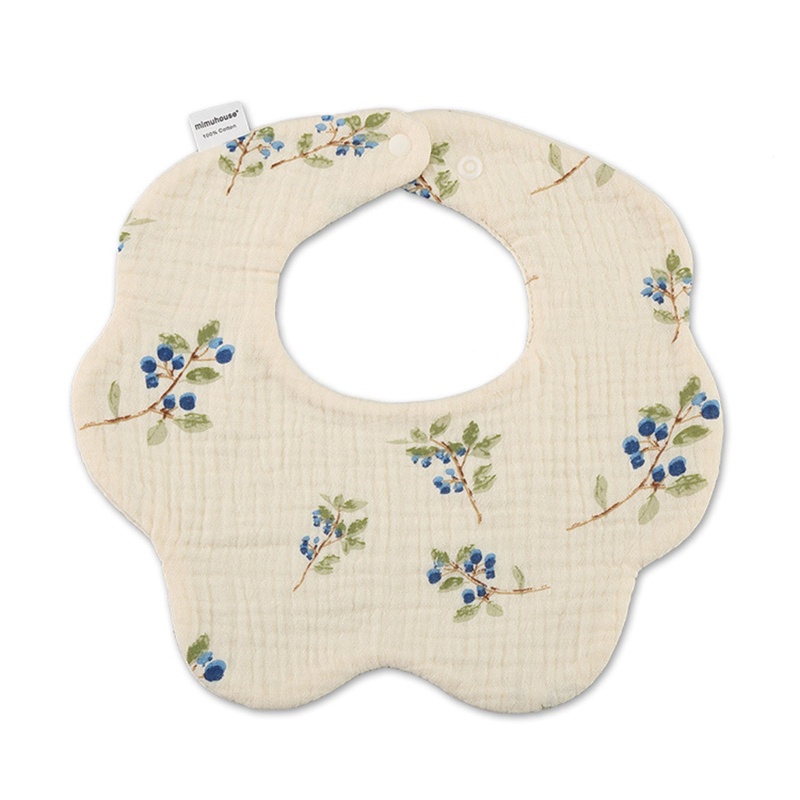 Yếm Ăn Bằng Cotton Siêu Mềm In Hình Cánh Hoa Dễ Thương Cho Bé Sơ Sinh