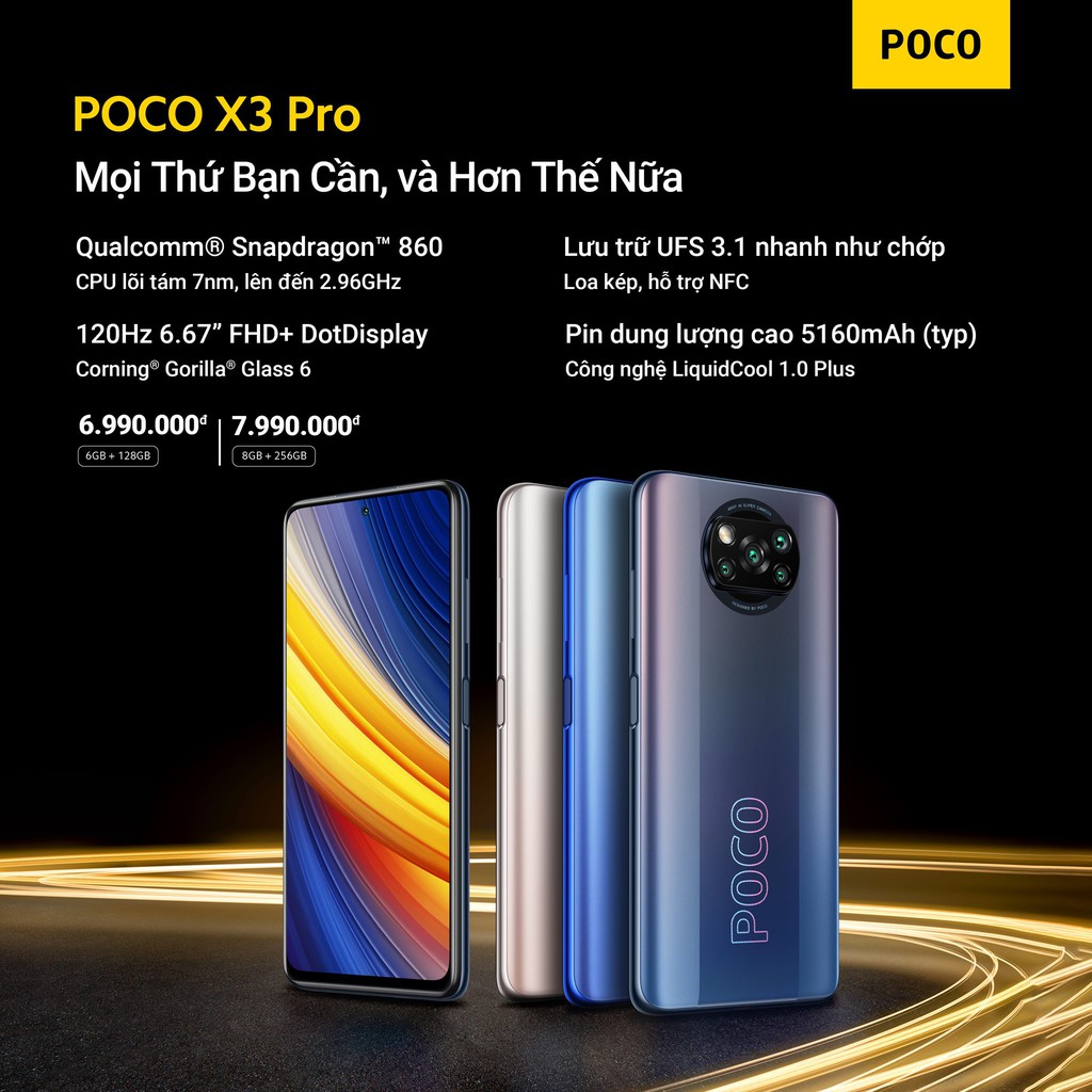 [ELMALL1TR5 giảm 8% đơn từ 1TR5 tối đa 500K] Điện thoại Xiaomi POCO X3 Pro (8GB+256GB) | Hàng chính hãng | Bảo hành 18T