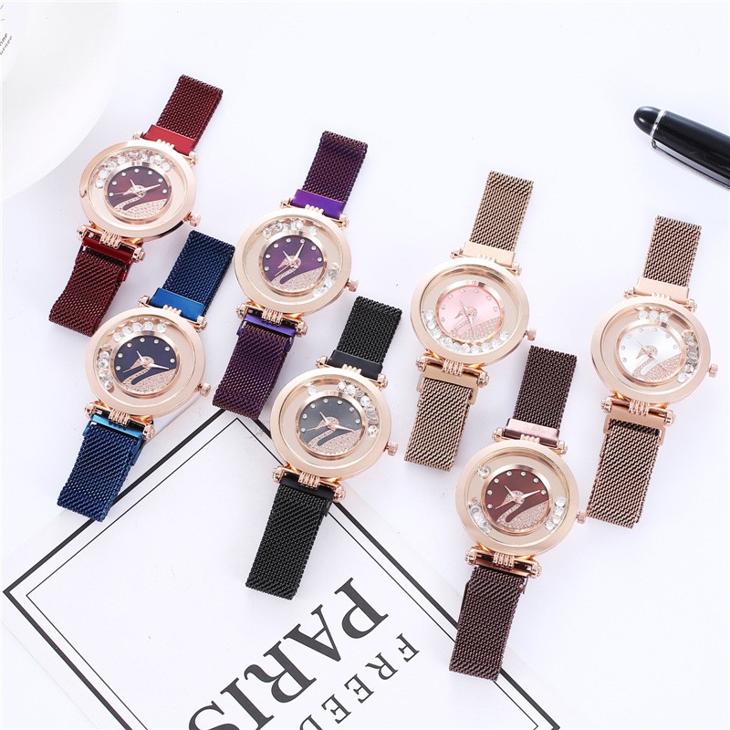 Đồng hồ thời trang nữ Mstianq MS66 nam châm vĩnh cữu, mặt thiên nga cực đẹp | BigBuy360 - bigbuy360.vn