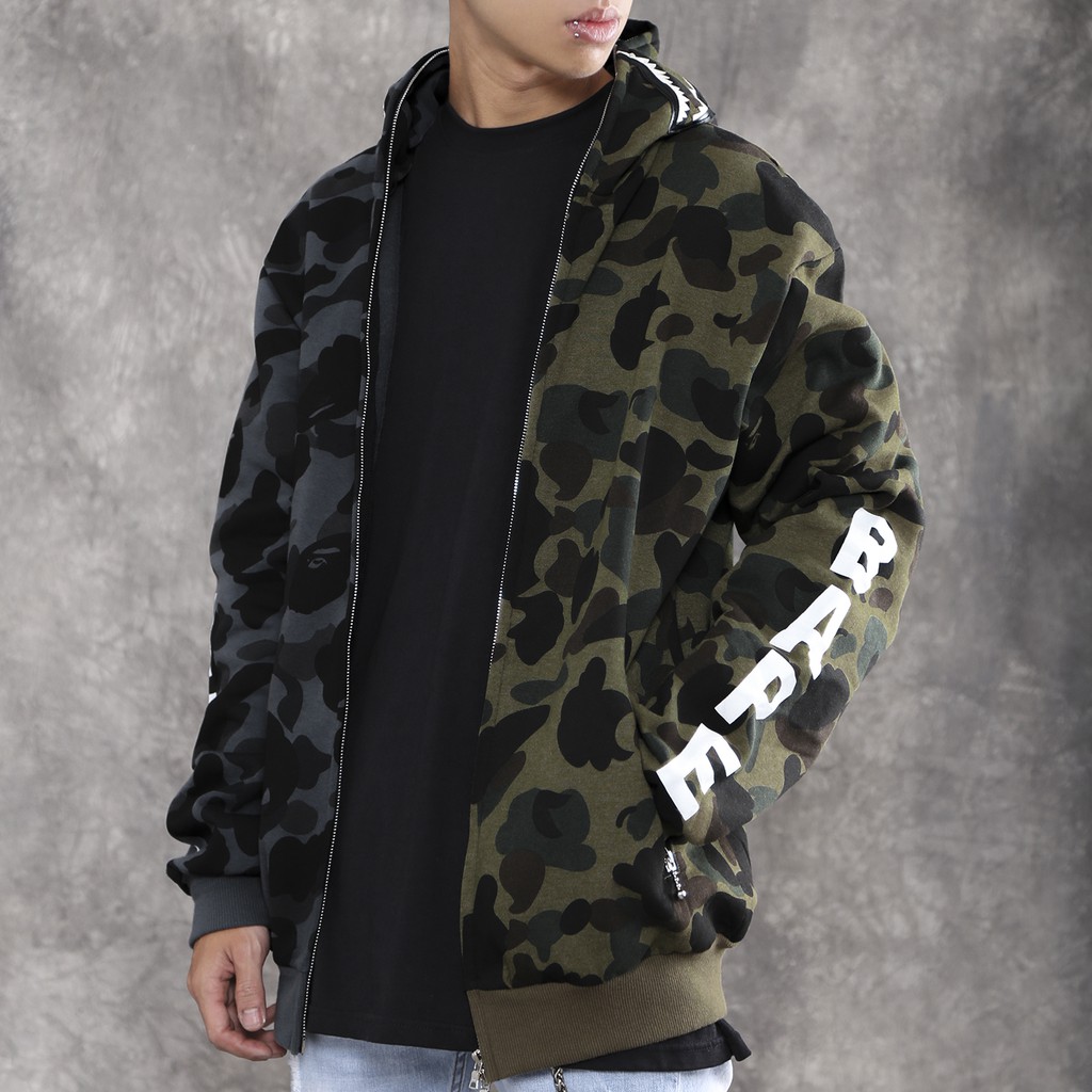 Áo Khoác Bape Camo Xanh/Xám