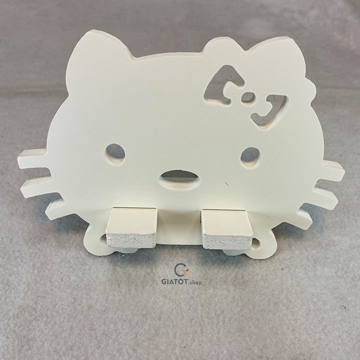 Kệ để điện thoại bằng gỗ CNC cao cấp hình mèo Kitty