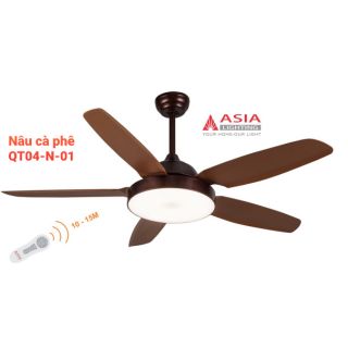 Quạt trần cao cấp asia lighting có đèn led qt04-n-01( bảo hành 2 năm cam kết hàng chính hãng)