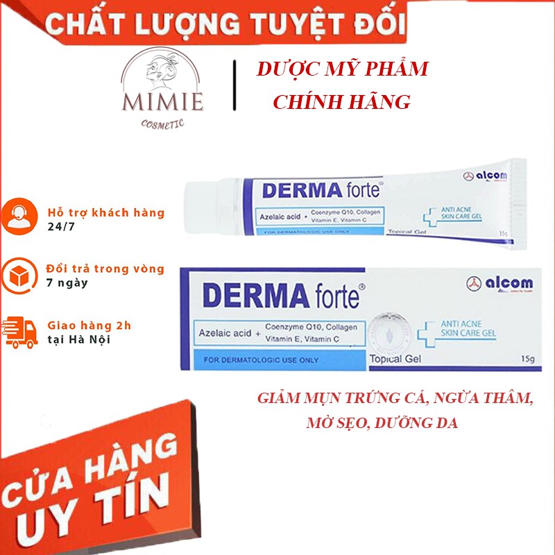 [CHÍNH HÃNG] Derma Forte Gel 15g - Giảm Mụn Trứng Cá, Mờ Thâm, Mờ Sẹo, Dưỡng Da | WebRaoVat - webraovat.net.vn