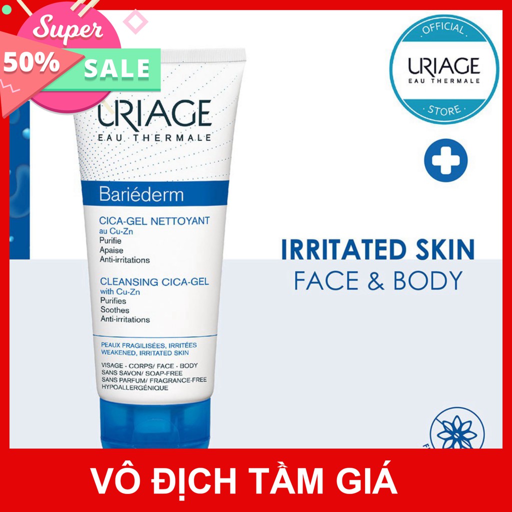 [CHÍNH HÃNG] Uriage Gel Làm Sạch Dành Cho Da Kích Ứng Bariederm Cica Gel Nettoyant 200ml