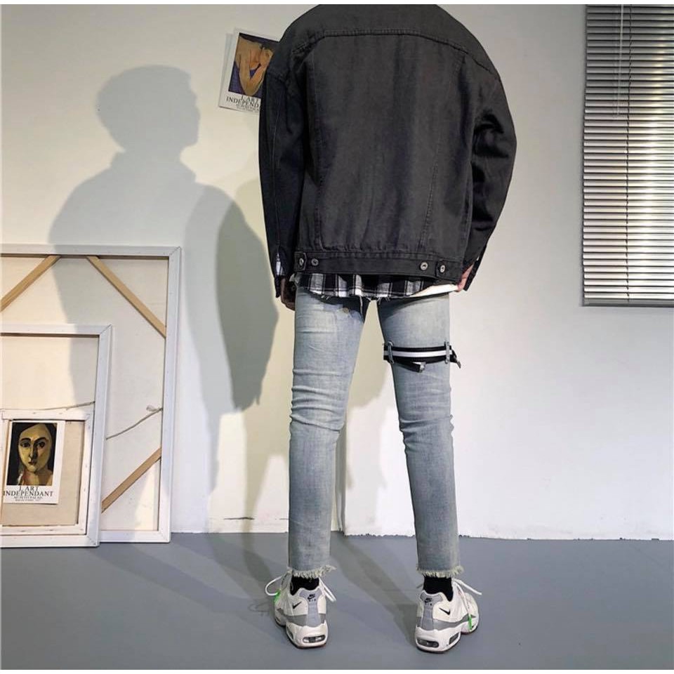 Quần Jean Skinny Rách Gối Bụi Bặm Chất Dày Dặn Co Giãn | BigBuy360 - bigbuy360.vn